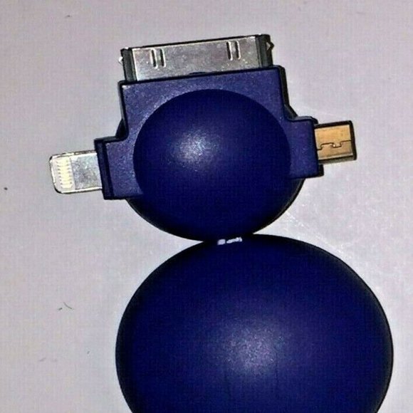 3 in 1 Trio Universal smart phone USB cell phone charger 30 Retractable cord - Picture 2 of 4